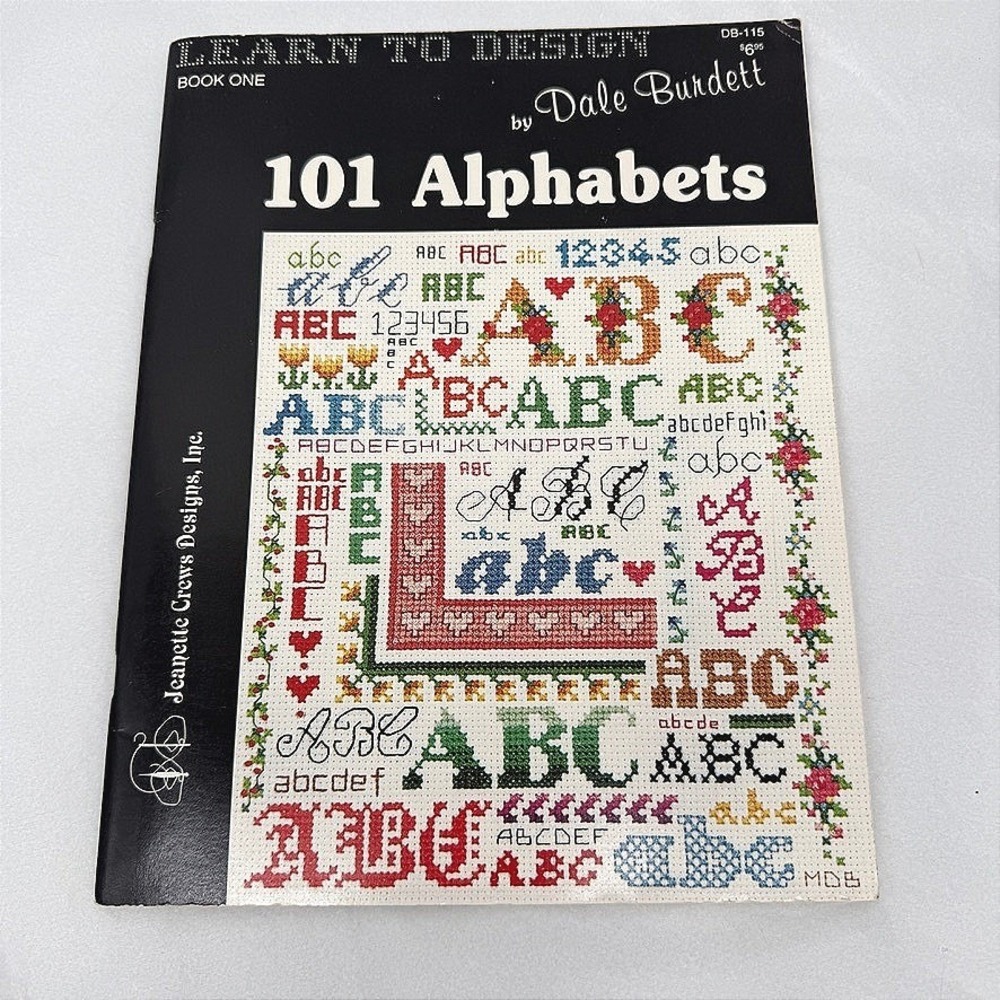 101 Alphabets Dale Burdett Cross Stitch Book One Vintage Jeanette Crews Designs